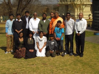 with the visiting devotees