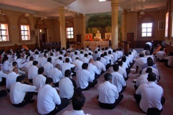 Satsang in temple hall