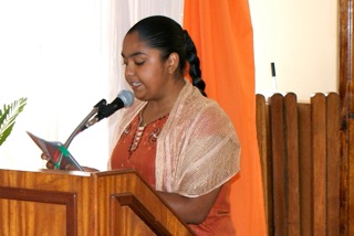DSC05385 Alvna of the Sri Vishnu Temple Society, speaking on The Ends and the Means