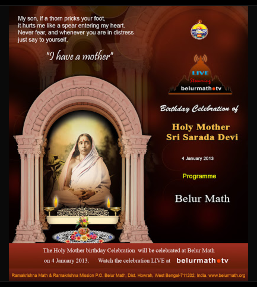 Live telecast streaming from Belur Math