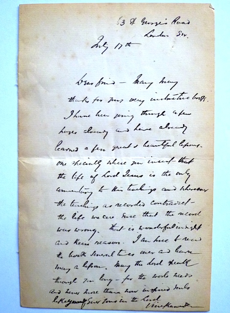 This is the unpublished letter of Swami Vivekananda
